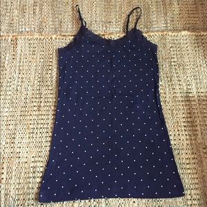 EUC Gap Cami Style Tank in Navy Polka Dots